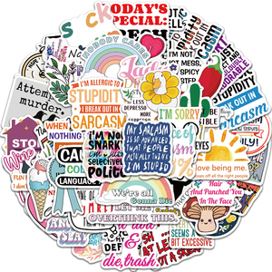 50 Pegatinas de Graffiti con Frases de Sarcasmo para Regalo, Decoración de Teléfono, Botella, Refrigerador, Pegatinas de Vinilo con Palabras Desagradables - Product Image 1