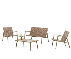 Ensemble de meubles de jardin d'extérieur classiques et durables en rotin PE, vente en gros, chaise et table, canapé-lit, résistant aux UV - Product Image 1