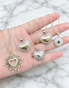 Collar con Colgante de Corazón de Circonio, Chapado en Oro de 18K, Joyería de Moda, Estilo Exquisito - Product Image 3