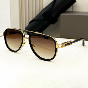 2025奢华复古椭圆形金属框太阳镜UV400钛双梁眼镜蒸汽朋克飞行员风格男女绿色红色 - Product Image 3