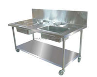 Table de préparation de panure de poulet en acier inoxydable Restaurant de restauration rapide KFC