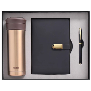Set de regalo empresarial de taza térmica, cuaderno y bolígrafo metálico para uso en la oficina y el hogar - Product Image 2