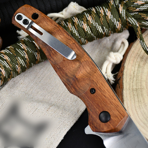 Couteau pliant de poche multifonction en acier N690CO, lame EDC, manche en bois de rag, camping en plein air, chasse, survie - Product Image 2