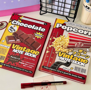 สมุดบันทึกปกแข็งลายช็อกโกแลตสไตล์เรโทรสุดสร้างสรรค์จาก Popcorns สำหรับนักเรียน <span class=keywords><strong>พ</strong></span>ร้อมปกเปลือกหอย - Product Image 3