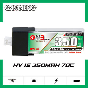 GAONENG GNB 1S 350mAh 3,8 V 70C PH2.0 cabeza de plástico RC LiPO batería HV LiHV para Blade MCPX NanoHawk FPV DRONE - Product Image 2
