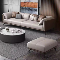 Canapé d'angle moderne en cuir italien, convertible en lit, avec éponge haute densité et base en acier inoxydable de luxe pour la maison et le bureau