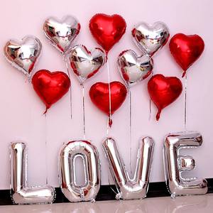 Decorazione della fase di nozze decorazione della festa di san valentino 18 pollici foil cuore 32 pollici lettera amore palloncini di san valentino - Product Image 3