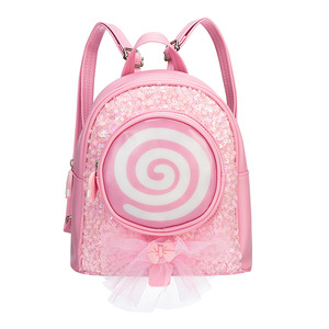 Glänzende Pailletten-Lollipop-Taschen mit LED-Lichtern, Niedliche Cartoon-Mini-Schultaschen für Mädchen - Product Image 1