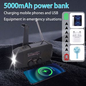 <span class=keywords><strong>Radio</strong></span> NOAA Mejorada con Banco de Energía de 5000mAh, <span class=keywords><strong>Radio</strong></span> Solar de Emergencia con Manivela Tipo-C para Kits de Preparación para Huracanes - Product Image 5