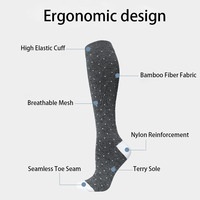Chaussettes de compression montantes en bambou Dot Bamboo, douces et respirantes, en fibre de bambou, pour le soutien des mollets, idéales pour les voyages et le sport