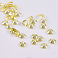 1000 pièces/sac, pierres précieuses en vrac de couleur jaune, taille 1-3 mm, forme ronde, taille brillant, zircone cubique synthétique CZ