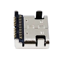 Konektor USB Female 24P Double Rows SMT Sudut Kanan Dip 24pin Tipe C untuk Pengisian Daya dan Transfer Data PCB