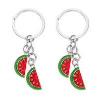 Leuke mode gouden watermeloen fruit karabijnhaak sleutelhanger voor vrouwen fonkelende schooltas hanger sieraden lichtgewicht zinklegering