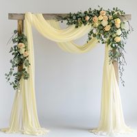 Voilages multicolores en mousseline pour arche de mariage, draperies en tissu fluide et doux pour décoration de toile de fond de cérémonie sur arche en bois