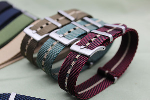 Vente d'usine 1.2mm Bracelet de montre en nylon sergé Personnaliser le bracelet de montre en nylon à passage unique avec boucle en acier inoxydable 18 20 22mm - Product Image 6