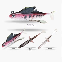 Leurre souple The Brave Lead Fish T-tail Flying Fish 8,5 cm 12,5 g avec paillettes, leurre bionique pour bar, vente en gros
