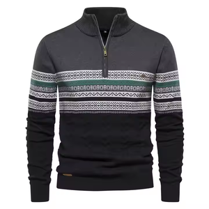 Suéter 100% Algodón con Cuello Alto, Transpirable, 360g, para Hombre, Otoño-Invierno, Nuevo Estilo Europeo, Cálido y a la Moda - Product Image 4
