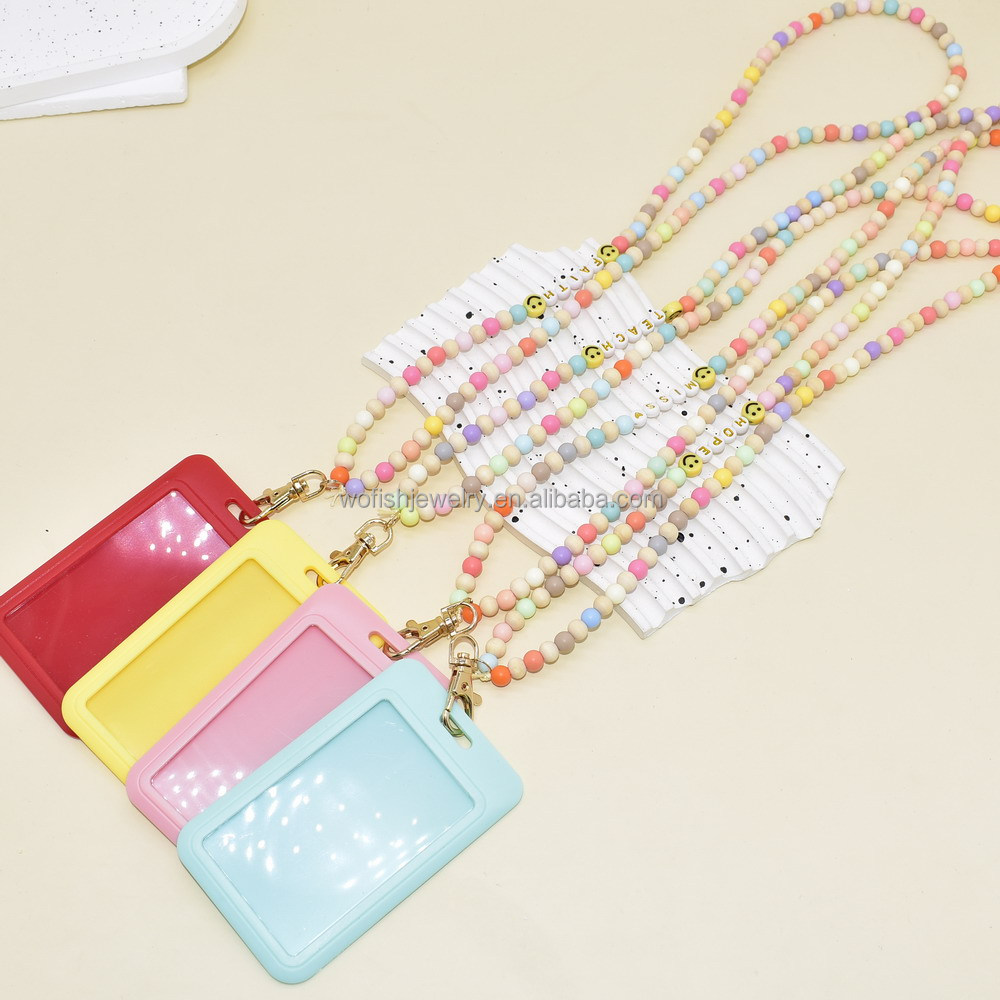 Teacher Appreciation Gifts Pencil Colors Silicone Beads With Notebook Lanyard Keychains Gifts for Girls Promotional Lanyards Image 3