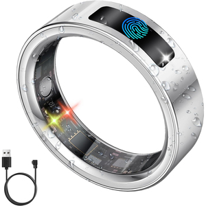 Anneau intelligent <span class=keywords><strong>de</strong></span> suivi d'activité avec alerte par vibration, étanche IP68, moniteur <span class=keywords><strong>de</strong></span> fréquence cardiaque, <span class=keywords><strong>de</strong></span> sommeil et <span class=keywords><strong>de</strong></span> santé pour femmes et adultes - Product Image 1