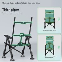 Chaise de pêche pliable verticale tout-terrain avec réglage en hauteur, portable pour la pêche en eau sauvage, vente en gros