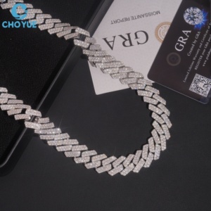 Cadena Cubana Vintage de Plata de Ley S925, Joyería de Lujo Unisex con Corte Baguette, Venta al Por Mayor - Product Image 2