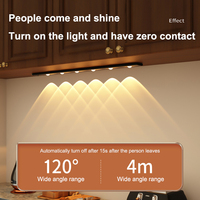 Applique murale LED ultra-mince de 60 cm avec détecteur de mouvement, design moderne pour armoires de cuisine et placards, nouvelle version