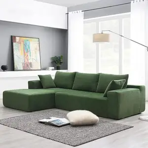 Sofa kemasan tersegel kompresi vakum Sofa ruang tamu kain Modern Sofa bagian sudut lantai bentuk L Sofa Modular