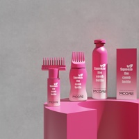 Refillable 50ml 180ml 250ml Purple Hair Root Applicator Bottle with Comb Cap for Applying Hair Oil Shampoo Medicines 2oz 6oz 8oz