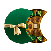 Boîte d'emballage de papier cadeau de Ramadan de chocolats en forme de lune adaptée aux besoins du client