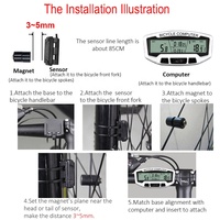 Sunding Speedometer Sepeda Komputer Berkabel, Odometer Bersepeda Sensor Kecepatan Mph Dalam Ruangan Luar Ruangan Latihan Tahan Hujan