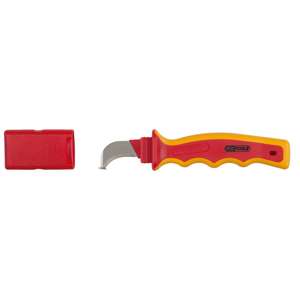 KS TOOLS <b>Cable</b> knife with protective insulation and <b>hook</b> blade, 200mm - Product Image 1