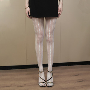 Spring Autumn Striped Dark <strong>Red</strong> Y2K Hot-Selling Slimming Nylon SEAMED Quick Dry Pantyhose Retro Dark Pattern Versatile <strong>Tights</strong> - Product Image 3