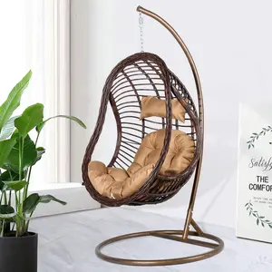 Cadeira de rattan de vinha única para lazer, cadeira de ninho de pássaro de outono, cesta suspensa para interior, sala de estar, balanço de pátio