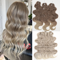 Extensions de tresses synthétiques ondulées pour cheveux au crochet, 24 pouces, 3 pièces, pour tresses brunes et blondes