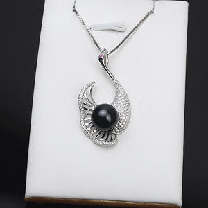 จี้เงินแท้ S925 รูปหัวหงส์ สำหรับทำเครื่องประดับมุก DIY  แบบยังไม่เสร็จ  อะไหล่สำหรับฝังมุก - Product Image 4