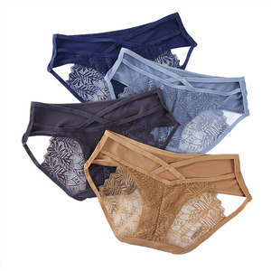Marque privée de haute qualité sous-vêtements pour femmes culotte de bikini en dentelle culotte en dentelle pour <span class=keywords><strong>jeune</strong></span> fille bande taille basse - Product Image 2