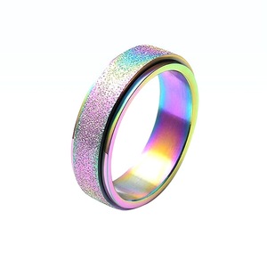 Hot Sale Titanium Steel Frosted <b>Ring</b> Rotatable Decompression Fashion Stainless Steel <b>Couple</b> <b>Ring</b> - Product Image 6