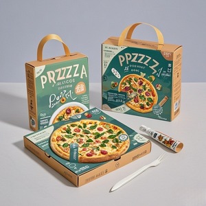 Tùy chỉnh có thể tái chế lá vàng in logo sóng hộp bánh <span class=keywords><strong>Pizza</strong></span> Matt cán sử dụng hàng ngày bao bì hộp giấy nhỏ - Product Image 1