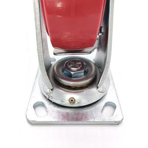 150mm 6-Zoll Rote Polyurethan PU Schwenkbare Schwerlast-Lenkrollen mit Seitenbremse - Product Image 3