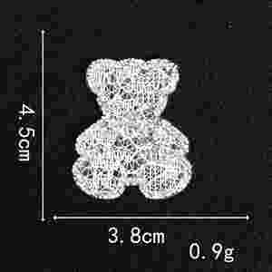 Nouvelle Patchwork en maille ajourée avec strass, motifs Cœur, Ours, Papillon, Étoile de mer, Fleur pour la décoration de sacs, vêtements et textiles de maison - Product Image 6