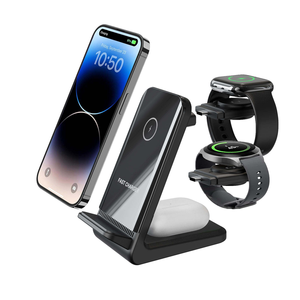 Лидер продаж, 3-в-1, АБС-ПК, силиконовая беспроводная зарядная станция, предназначенная для зарядки нескольких устройств, популярные товары - Product Image 1