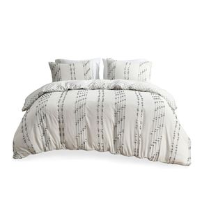 DB 3-Piece Geometric Jacquard Duvet Cover Set <b>100</b>% Cotton Queen Size for Home Wedding or Hospital Use 3pcs Included - Product Image 4