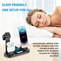 Penjualan Terlaris di Pengisi Daya Multifungsi 15W untuk Iphone Watch Earphone 6 in 1 Wireless Charger Dock Station Dropshipping