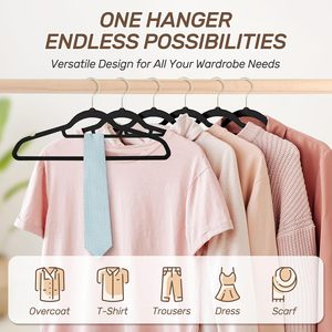 Cintres en velours avec crochets dorés, cintres en feutre antidérapants et fins pour vêtements, gain de place, cintres floqués robustes pour robes - Product Image 6