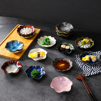 Japanischer Vintage-Keramik-Gewürzteller im Ofenverfärbungs-Design, mikrowellengeeignet, luxuriöses Design für Restaurant, Hot Pot und Snacks