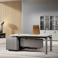 Meubles de bureau modernes de luxe, table de direction en forme de L, table de réunion, bureau de direction moderne avec gestion des câbles