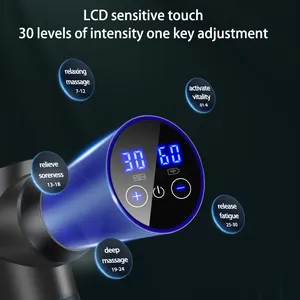 Pro Massagepistole Pistola de masaje de 8 cabezales Masajeador muscular de percusión de tejido profundo con pantalla LCD para una relajación muscular mejorada