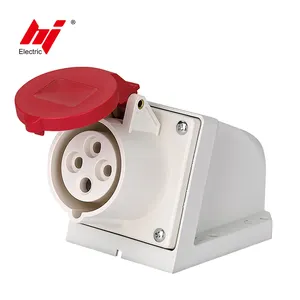 Chinese Factory Sale Dustproof 4P IP44 Wall Mounted 32A Industrial Socket Outlet