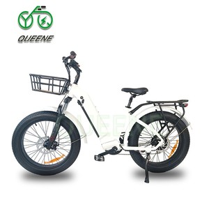 Sepeda Listrik QUEENE 48V500 Moonlight White dengan Rangka Aluminium Alloy, Model Step Thru - Product Image 2