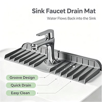 Tapis de protection en silicone écologique pour évier et comptoir, avec drainage rapide, pour cuisine et salle de bain